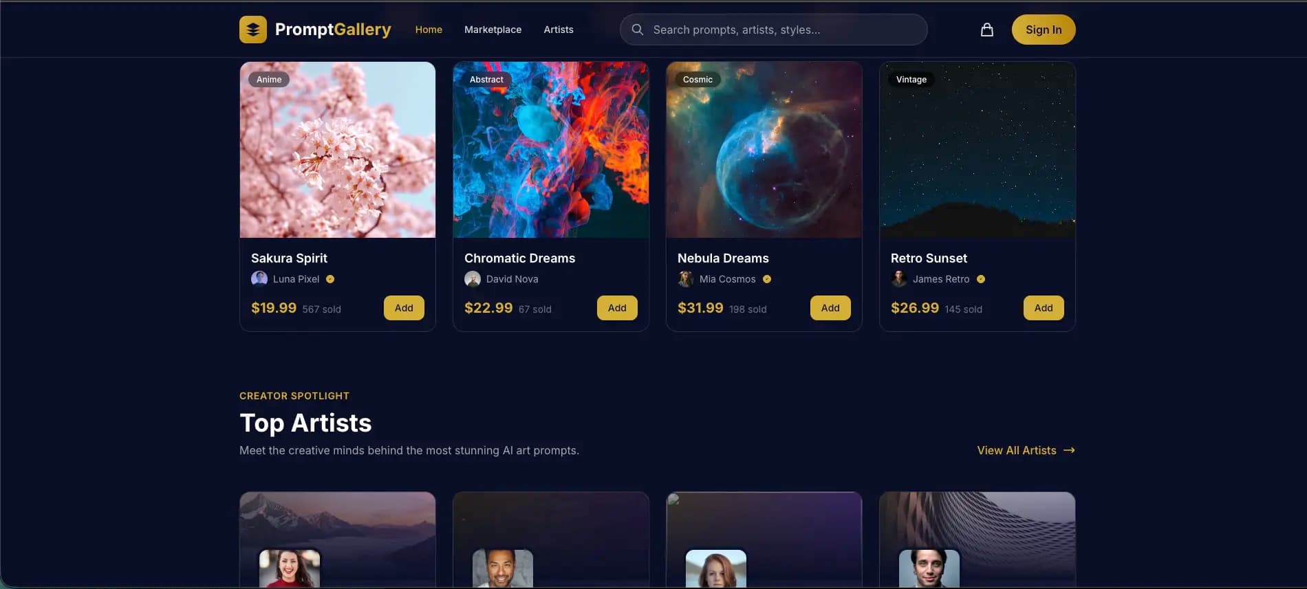 Artists Gallery Prompts preview